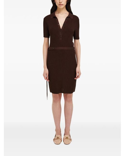Ferragamo Brown Knitted Polo Dress