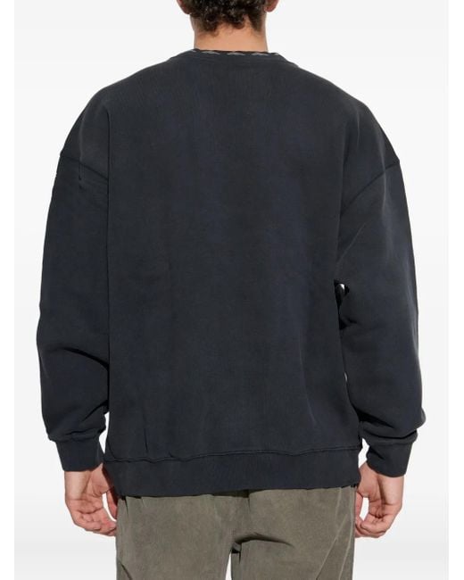 Adidas Blue Logo-Patch Crew-Neck Sweatshirt for men
