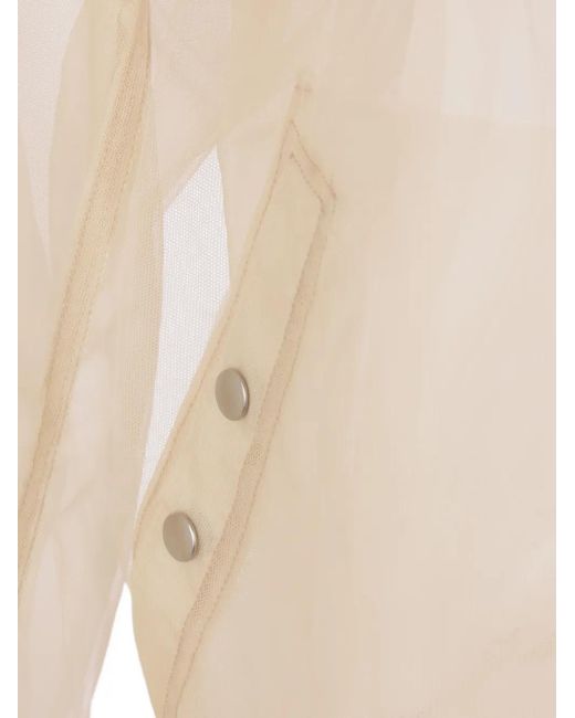 Rick Owens White Sheer Zip-Up Jacket