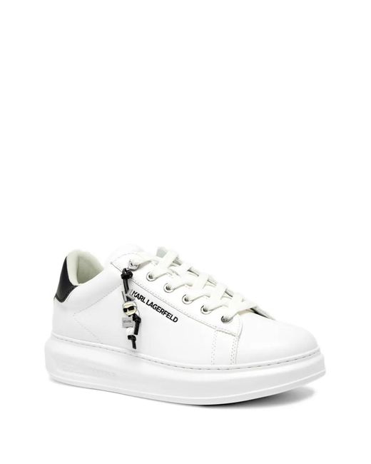 Karl Lagerfeld White Kapri Icon Charm-Detail Sneakers for men
