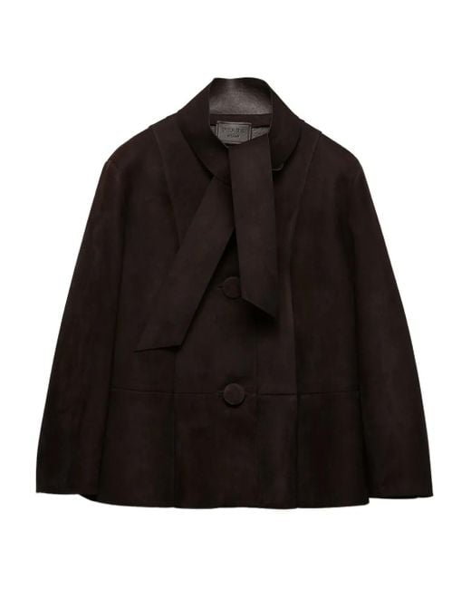 Prada Black Bonded Suede Jacket
