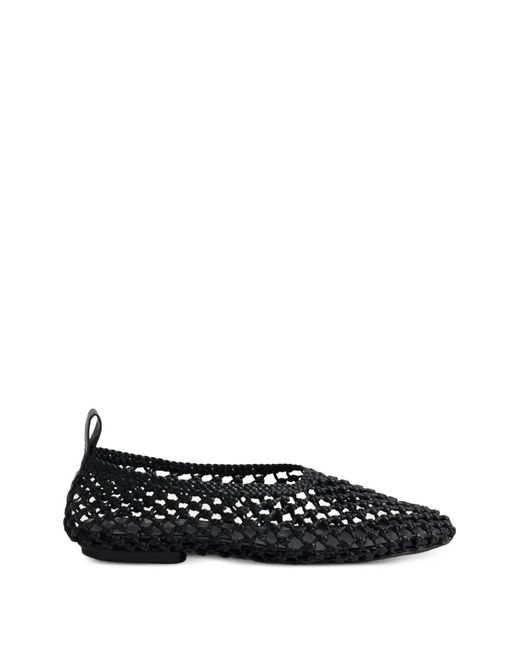 Soeur Black Tosca Woven Leather Ballet Flats