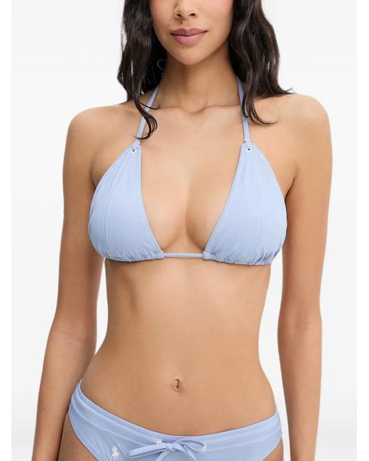 Polo Ralph Lauren Blue Triangle Halterneck Bikini Top