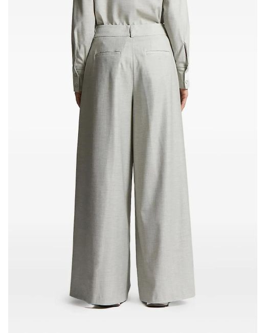 Peserico Gray Wide-Leg-Hose mit Bundfalten