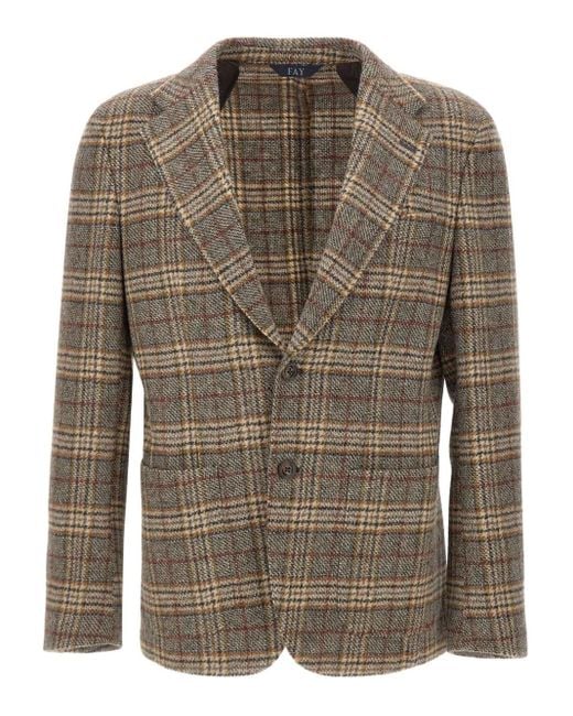 Fay Brown Blazer À Design Texturé for men