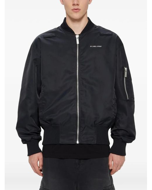 44 Label Group Blue Zipped Bomber Jacket