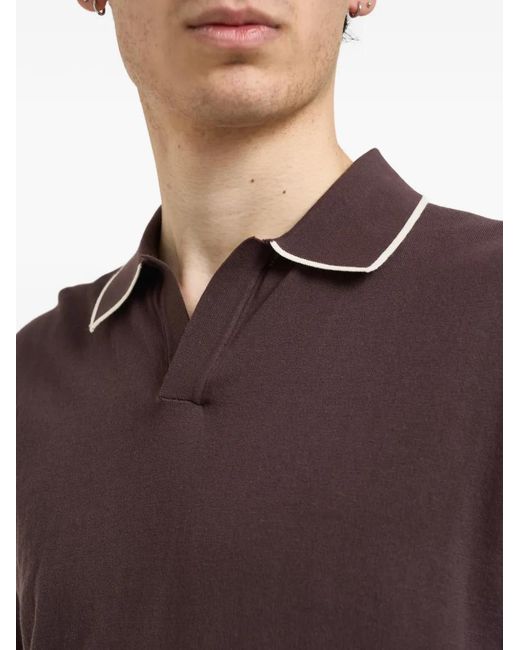Mc2 Saint Barth Purple Sloan Contrast-Trim Polo Collar T-Shirt for men