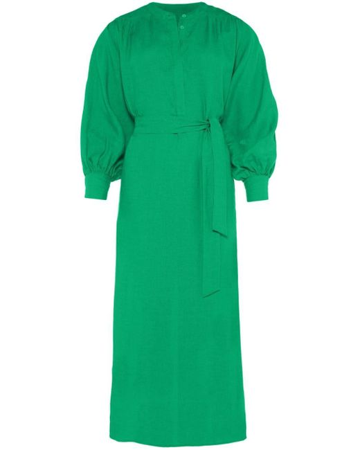 Eres Green Aimée Linen Maxi Dress