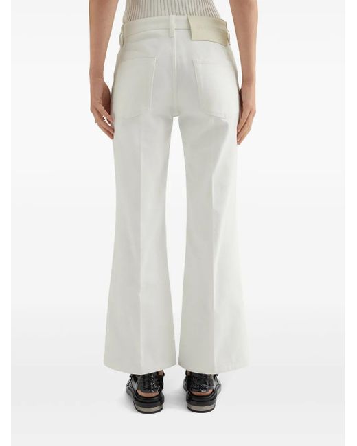 Jil Sander Flared Jeans in het White
