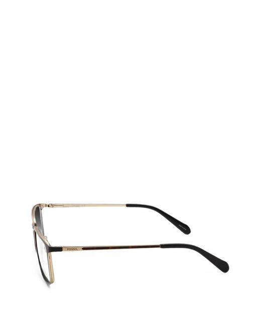 Fossil White Rectangle-Frame Glasses for men