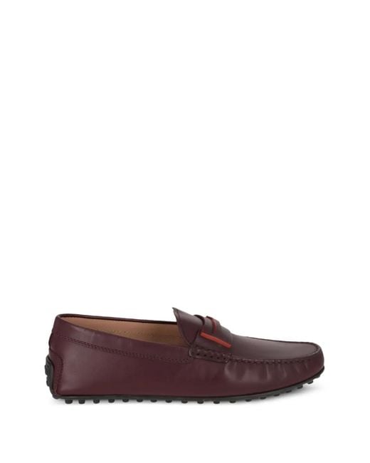 Tod's Purple T Timeless Leather Loafers for men