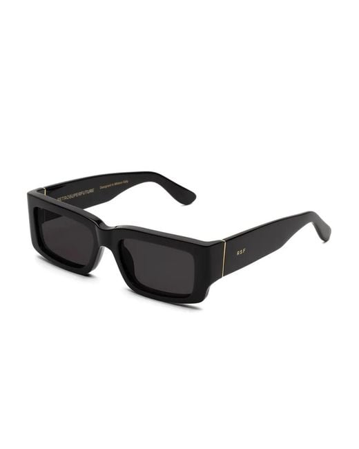 Retrosuperfuture Black Rectangle-Frame Sunglasses