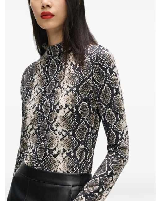 Karl Lagerfeld Black Mock-Neck Long-Sleeved Top