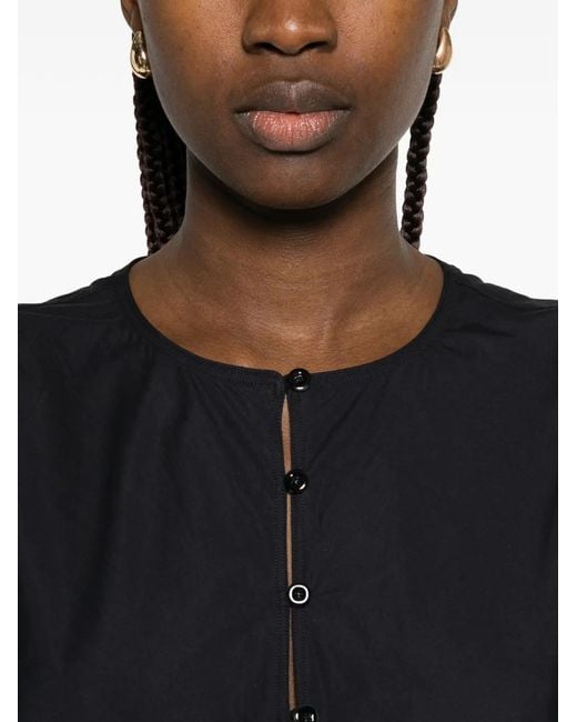 Forte_forte Black Buttoned Midi Dress