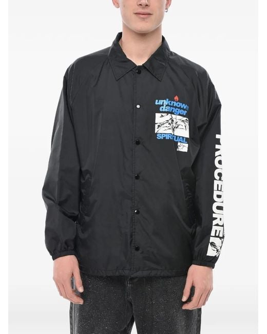 SAINT Mxxxxxx Gray Graphic-Print Logo-Print Jacket