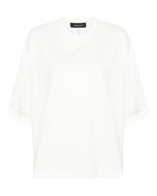 Fabiana Filippi T-shirt Met Satijnen Mouwen in het White