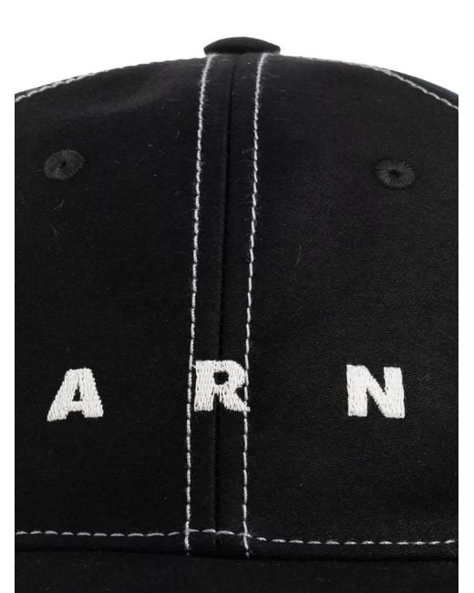 Marni Black Two-Toned Baseball Cap for men