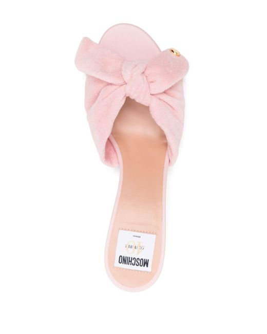 Moschino Pink Mules mit Frottee-Finish 65mm