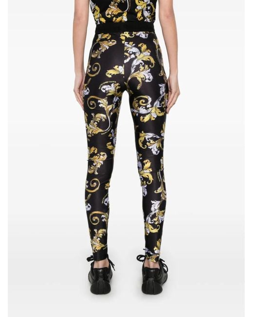 Versace Jeans Couture Black Leggings Mit "Barocco"-Print