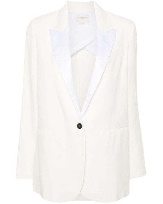 Forte Forte White Linen Tuxedo Jacket