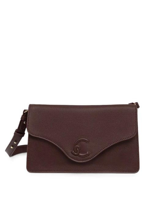 Coccinelle Purple Logo-Plaque Shoulder Bag
