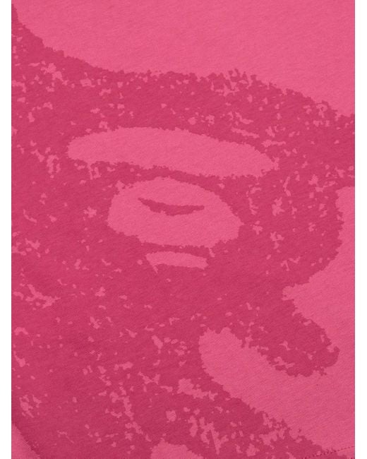 Aape By A Bathing Ape Pink Long-Sleeved T-Shirt for men