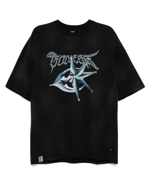 FIVE CM Black Graphic-Print T-Shirt for men