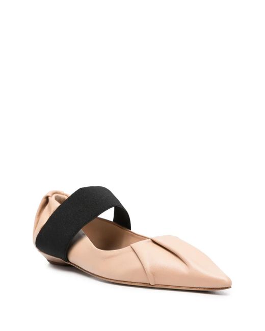 Bruno Frisoni Multicolor Pointed-Toe Leather Ballerina Shoes