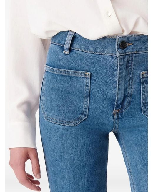 Vanessa Bruno Blue Dompay Patch-Pocket Flared Jeans