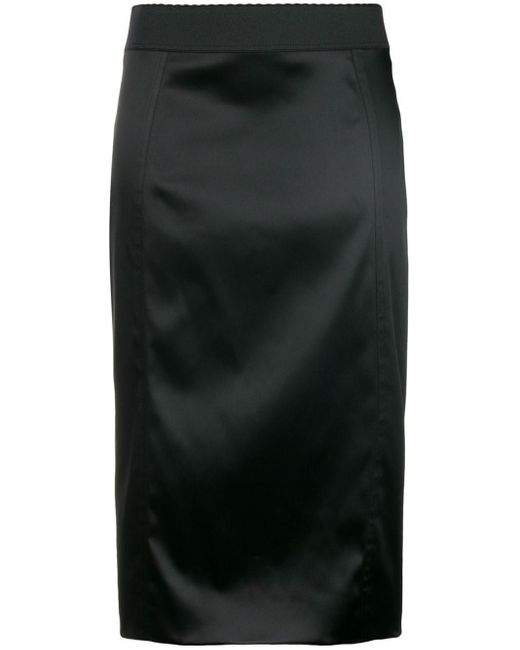 Dolce & Gabbana Black Satin Skirt