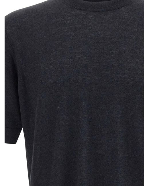 FILIPPO DE LAURENTIIS Black Mélange T-Shirt for men