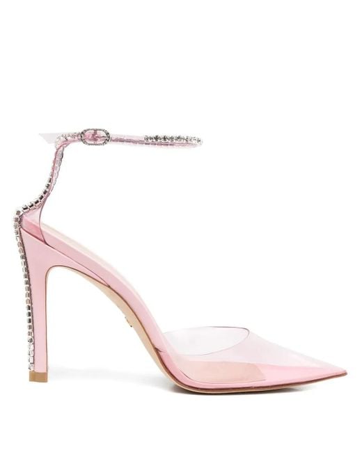 Stuart Weitzman Pink Crystal-Embellished Pointed Pumps