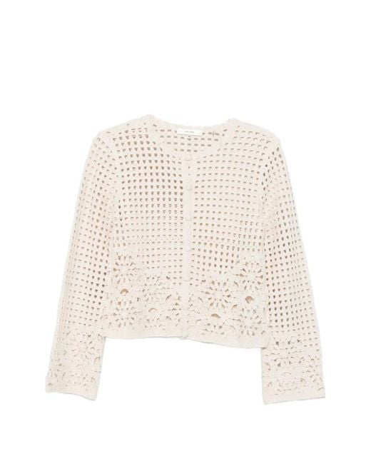 FRAME White Postcard Crochet Cardigan