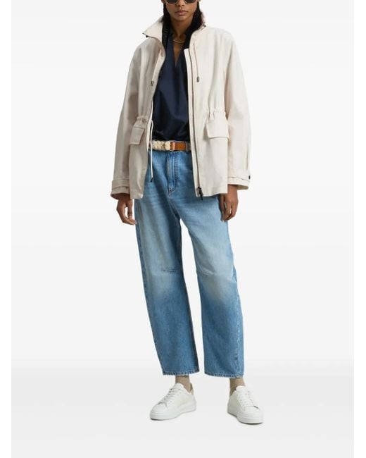 Woolrich White Cinched-Waist Jacket