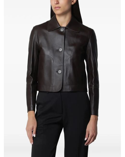 Emy Leather Jacket Arma en coloris Black