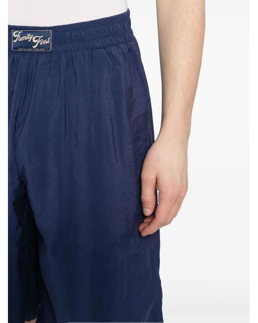 FAMILY FIRST Blue Appliqué-Logo Shorts for men
