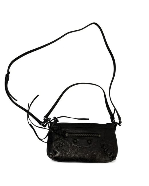 Balenciaga Black Studded Le City Shoulder Bag