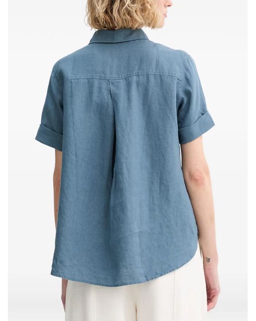 Marc O' Polo Blue Short-Sleeve Linen Shirt