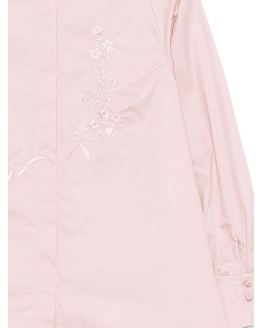 Shiatzy Chen Pink Scape-Of-Curve Embroidered Shirt