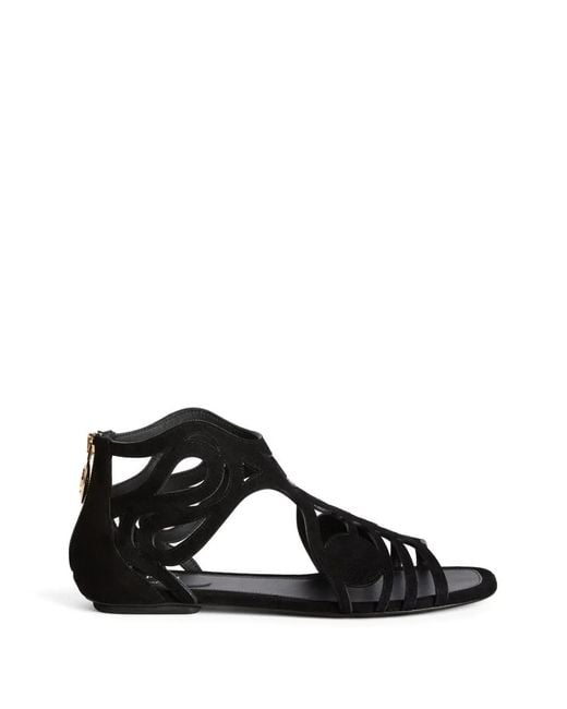 Emilio Pucci Black Low Gladiator Sandals