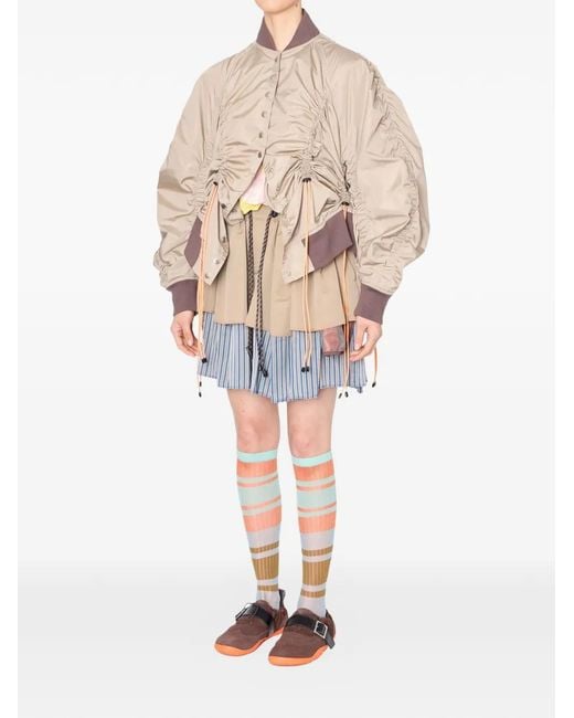 Kolor White Gathered Bomber Jacket