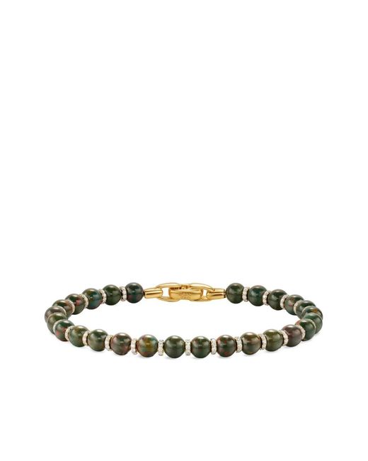 David Yurman Metallic 18K Spiritual Beads Bloodstone And Diamond Bracelet for men