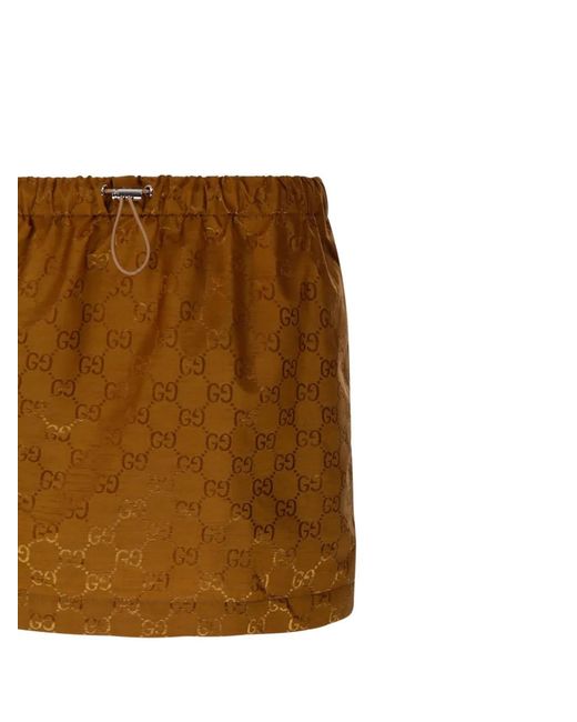 Gucci Brown Monogram Elasticated Mini Skirt