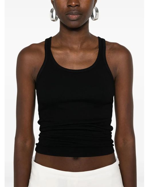 Agolde Black Sleeveless Ribbed-Knit Top