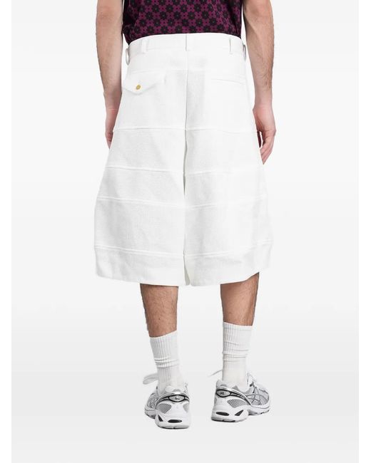 Comme des Garçons White Panelled Waffle-Knit Shorts for men