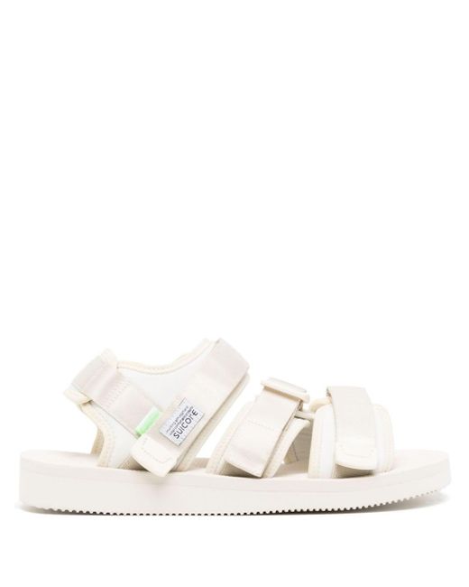 Suicoke White Kisee-cab Logo-patch Sandals