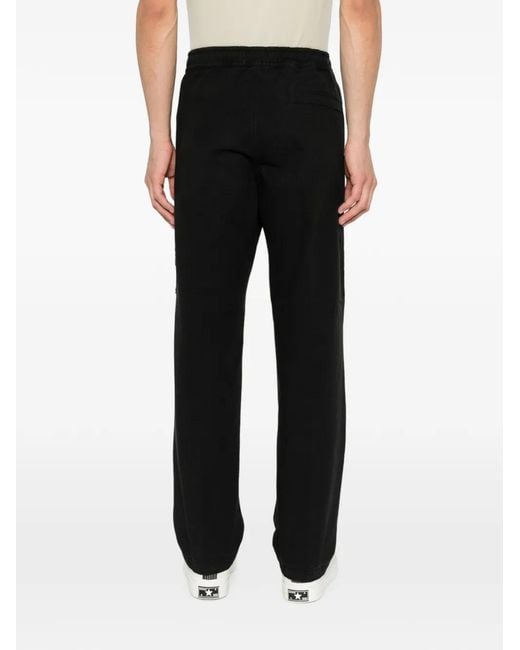Stone Island Black Cotton Cargo Trousers With Logo Badge On The Left Leg for men