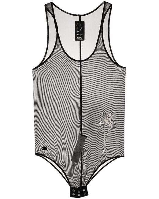 Rick Owens X Champion Gray Embroidered-Logo Tank Top