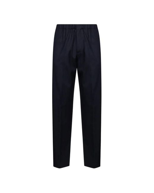 Lardini Blue Elasticated-Waistboard Pressed-Crease Trousers for men