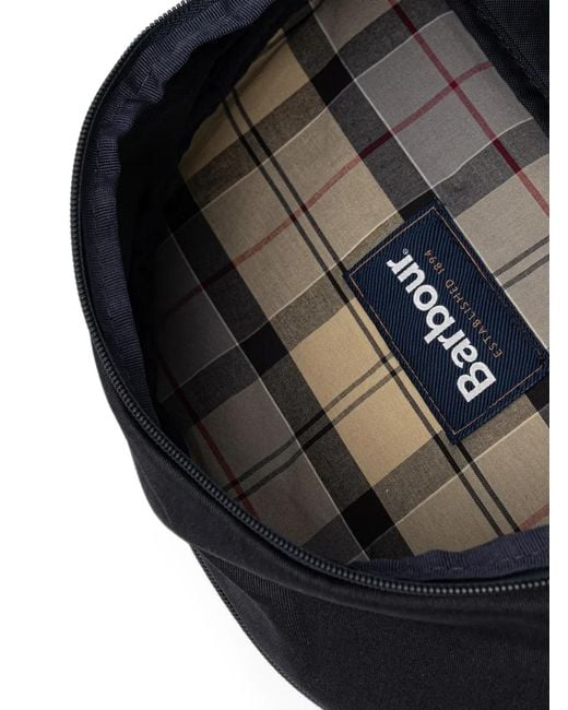 Barbour Blue Cascade City Logo-Plaque Zip-Fastening Backpack